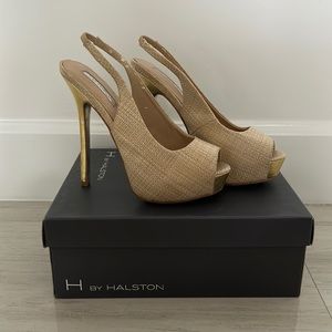 H by Halston Terri natural high heels size 7.5